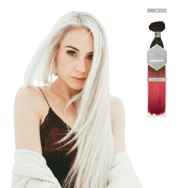 Bohyme Silky Straight Machine Tied Weft Human Hair 18" Color 1B