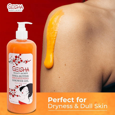 Geisha Beauty Secrets Kojic Acid Shea Butter Brightening Shower Gel 33.8 oz