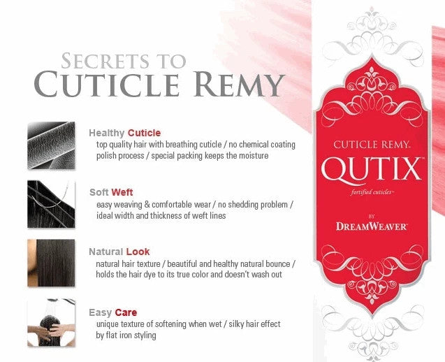 Model Model Qutix Cuticle Remy Yaki Human Hair 12'' Color 2