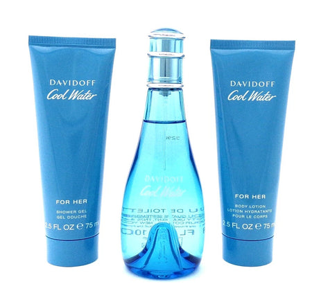 Cool Water by Davidoff Fragrance For Women 3 Piece Gift Set