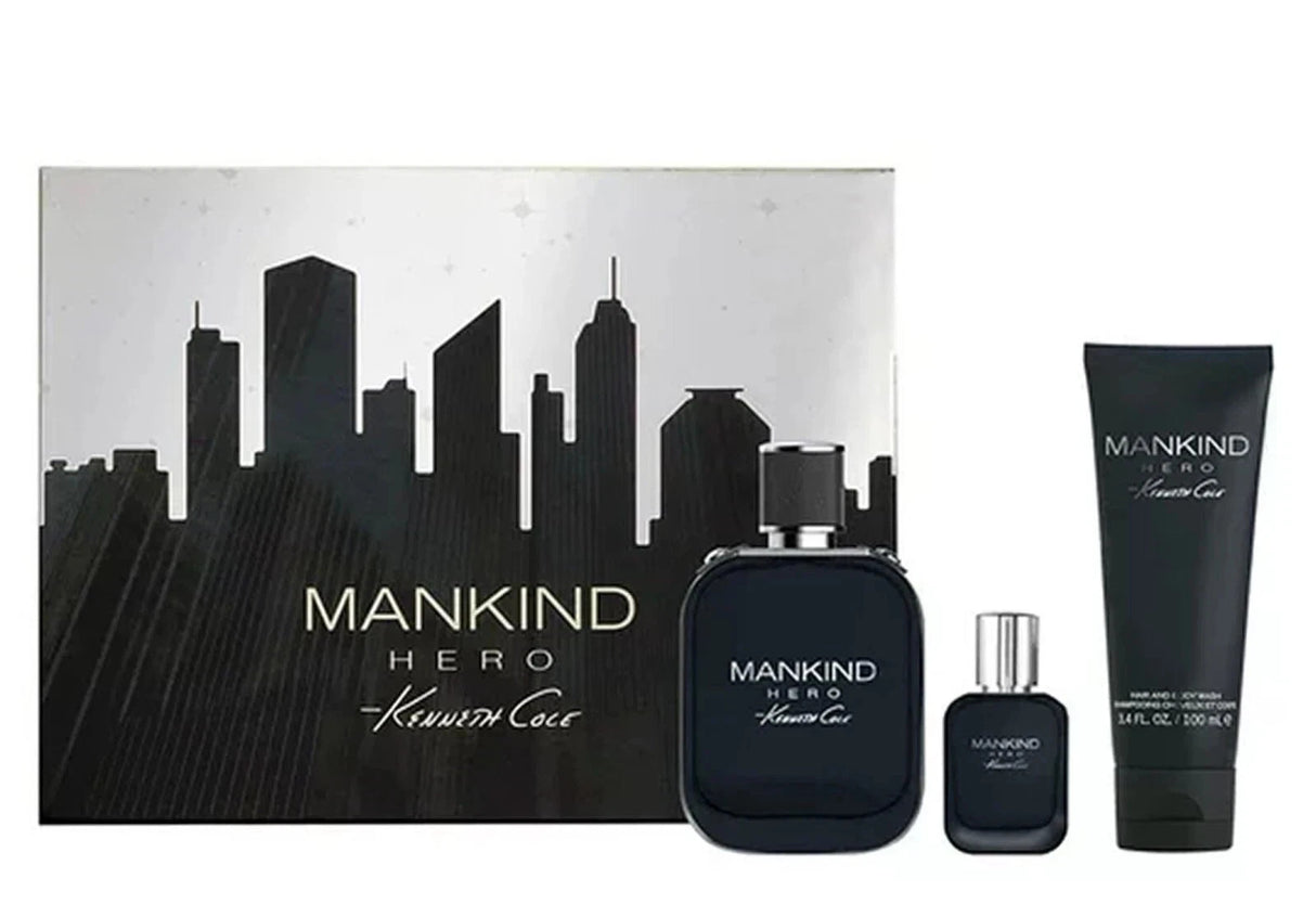 Mankind Hero by Kenneth Cole Fragrance for Men 3 Piece Gift Set
