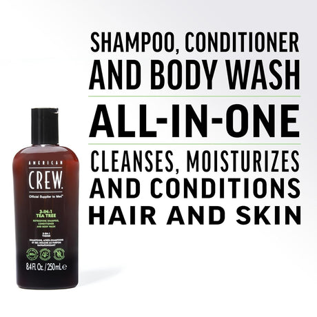 American Crew 3-in-1 Tea Tree Shampoo, Conditioner and Body Wash 33.8 oz