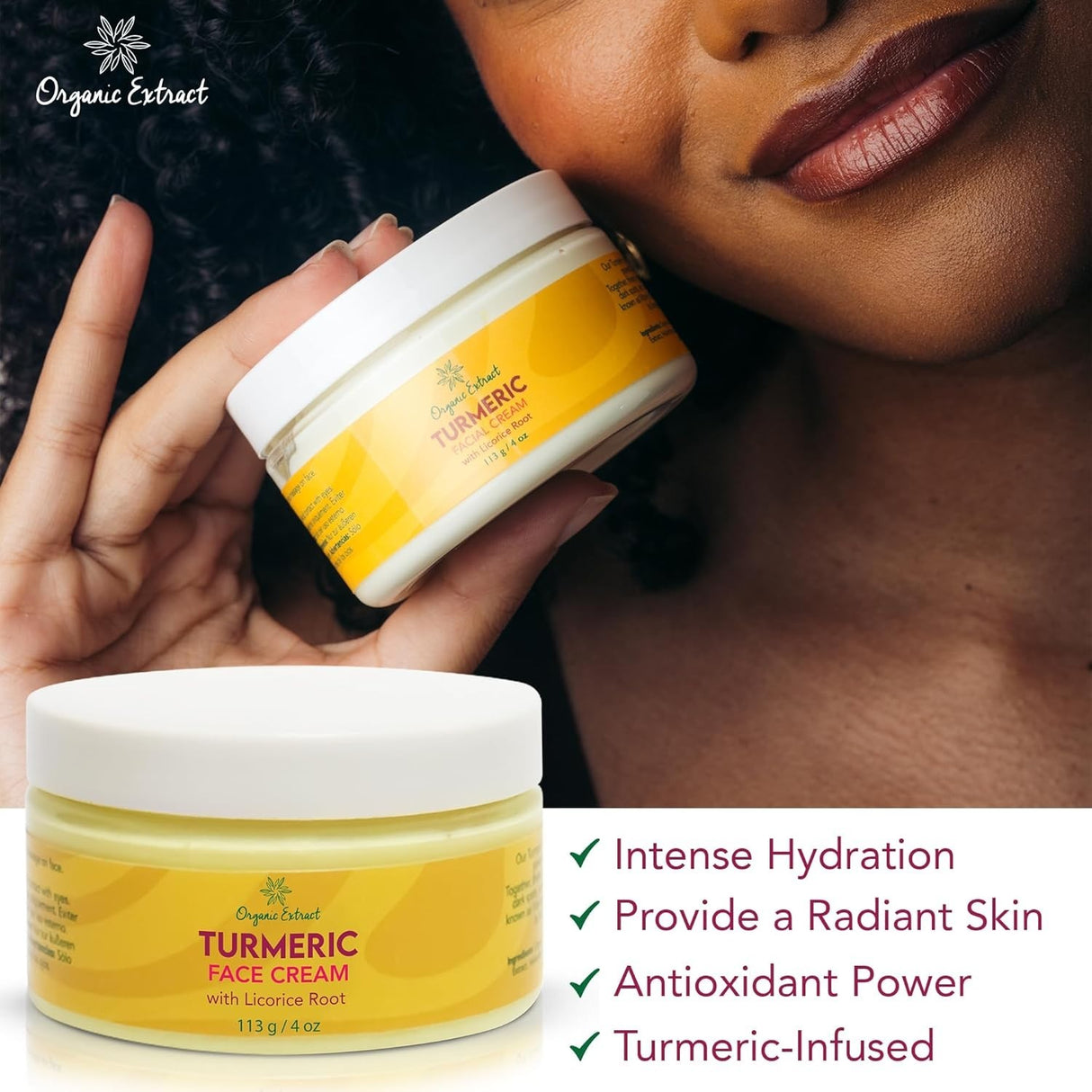 Organic Extract Turmeric Facial Cream 4 oz
