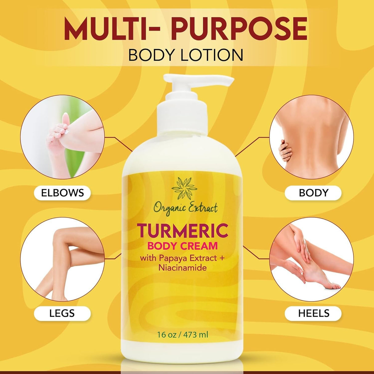 Organic Extract Turmeric Body Cream 16 oz