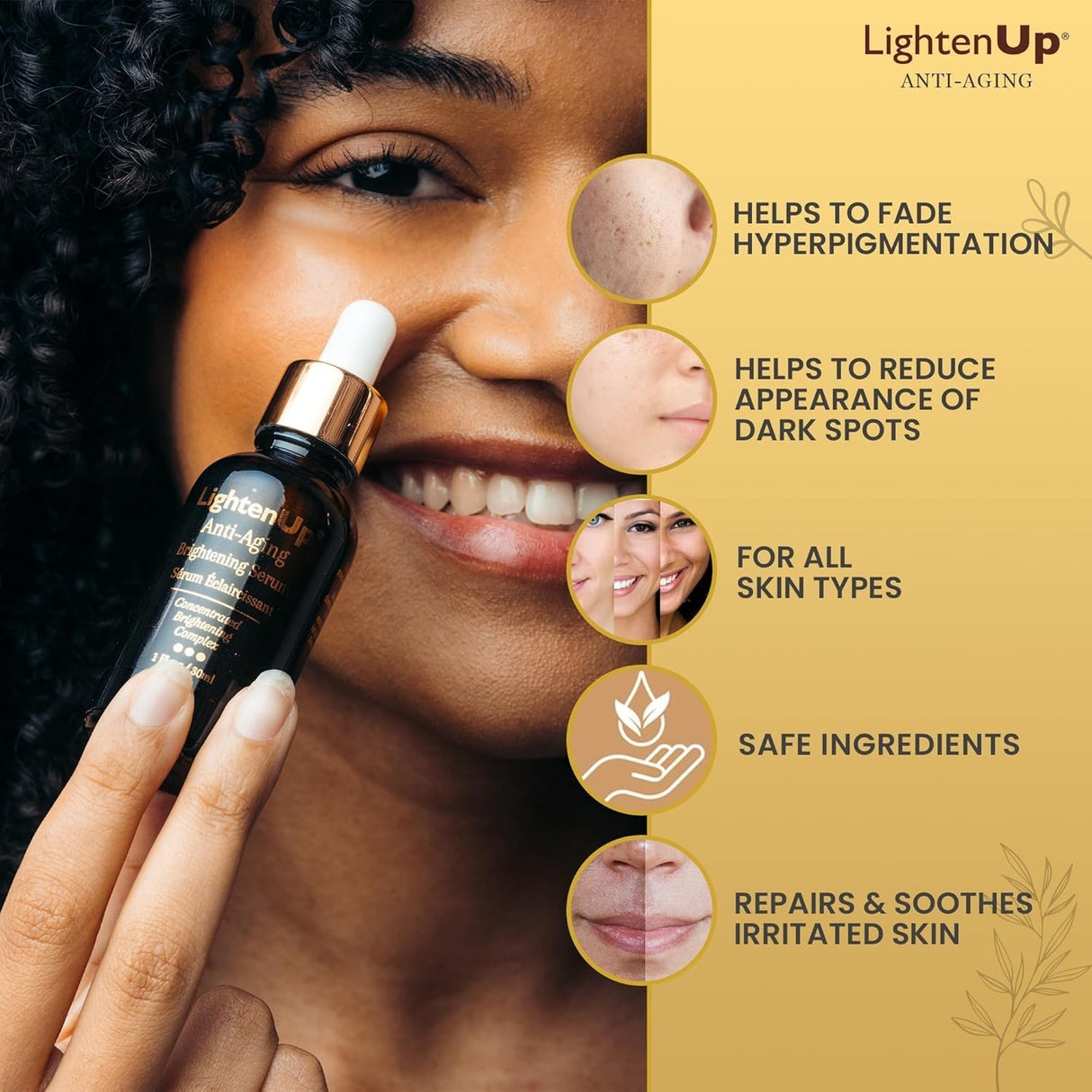 Omic LightenUp Gold Brightening Serum 1 oz