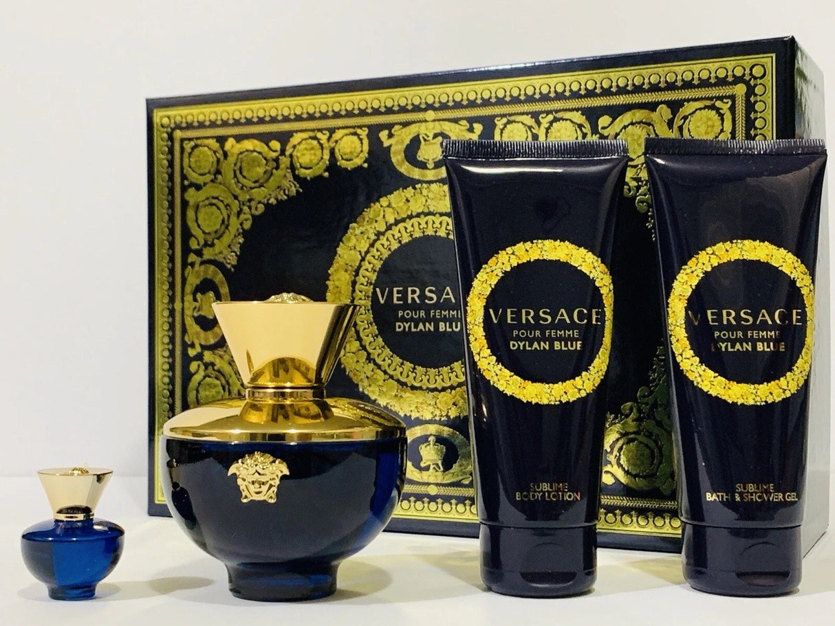 Dylan Blue by Versace Fragrance for Women 4 Piece Gift Set
