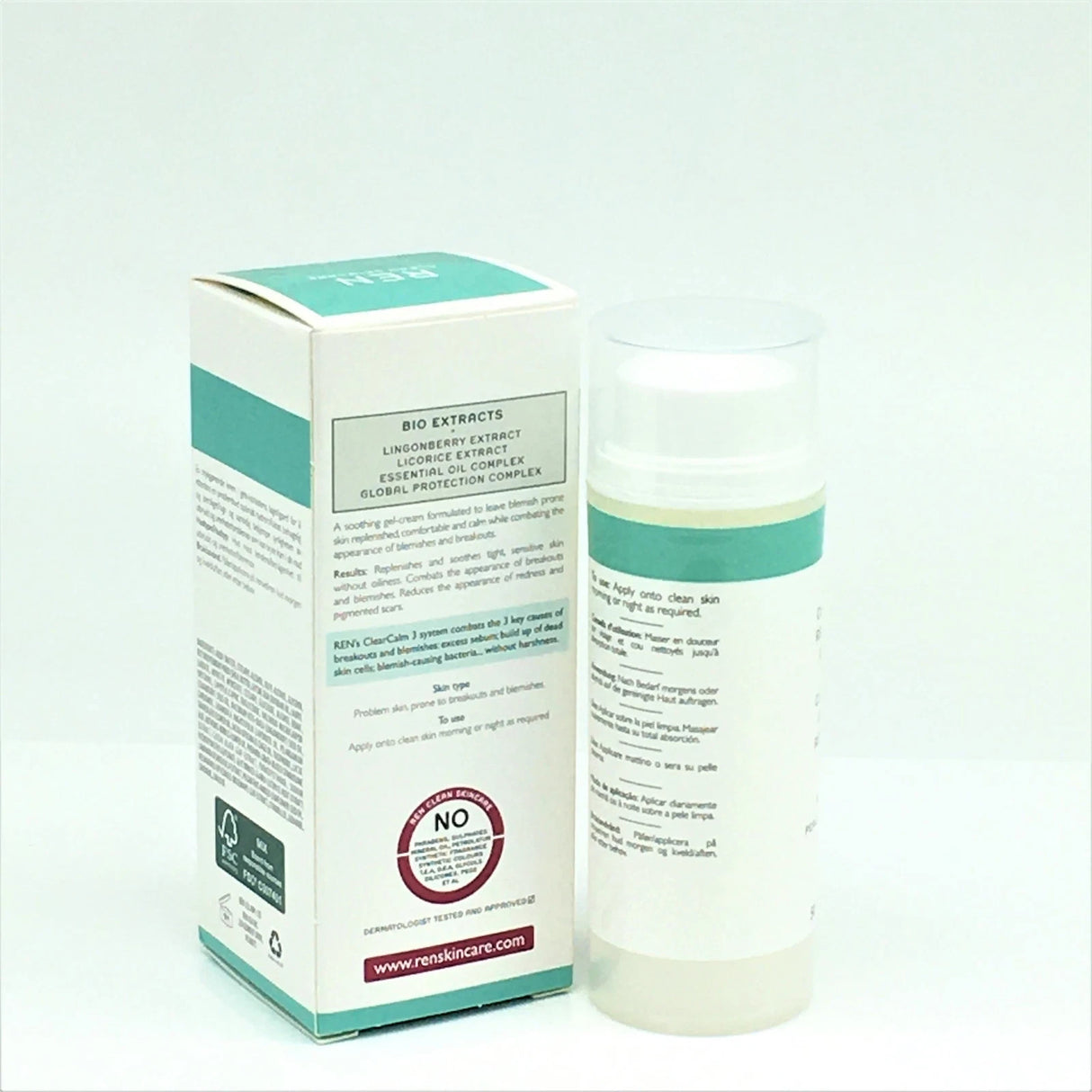 REN Clearcalm 3 Replenishing Gel Cream Blemish Prone 1.7 oz