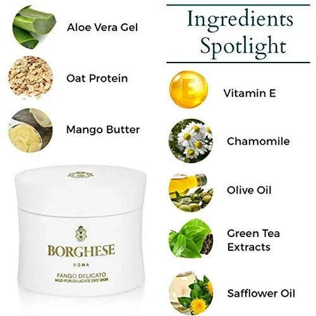 Borghese Fango Delicato Mud for Delicate Dry Skin 2.7 oz