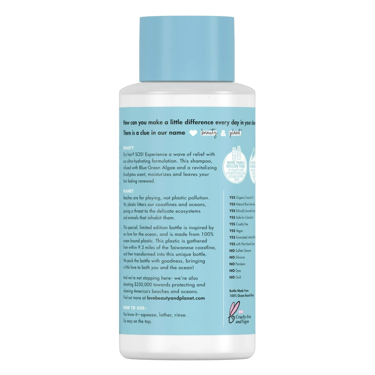 Love Beauty and Planet Marine Moisture Sulfate Free Shampoo 13.5 oz