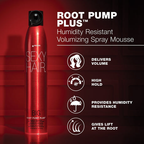 Big Sexy Hair Root Pump Plus Humidity Resistant Volumizing Spray Mousse 10 oz