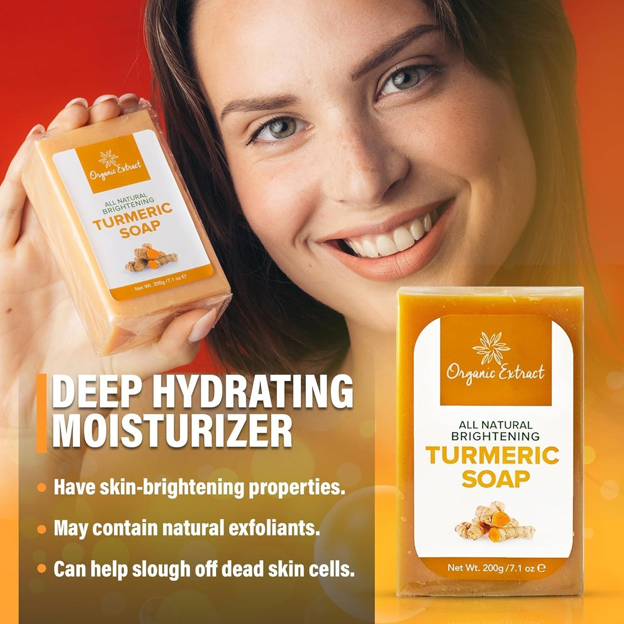 Organic Extract All Natural Brightening Turmeric Soap 7 oz