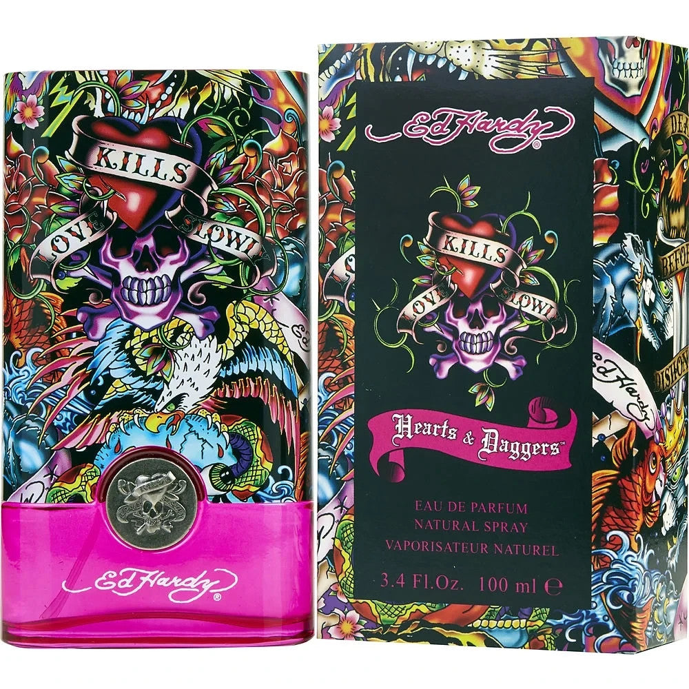 Hearts & Daggers by Ed Hardy for Women Eau de Parfum Spray 3.4 oz