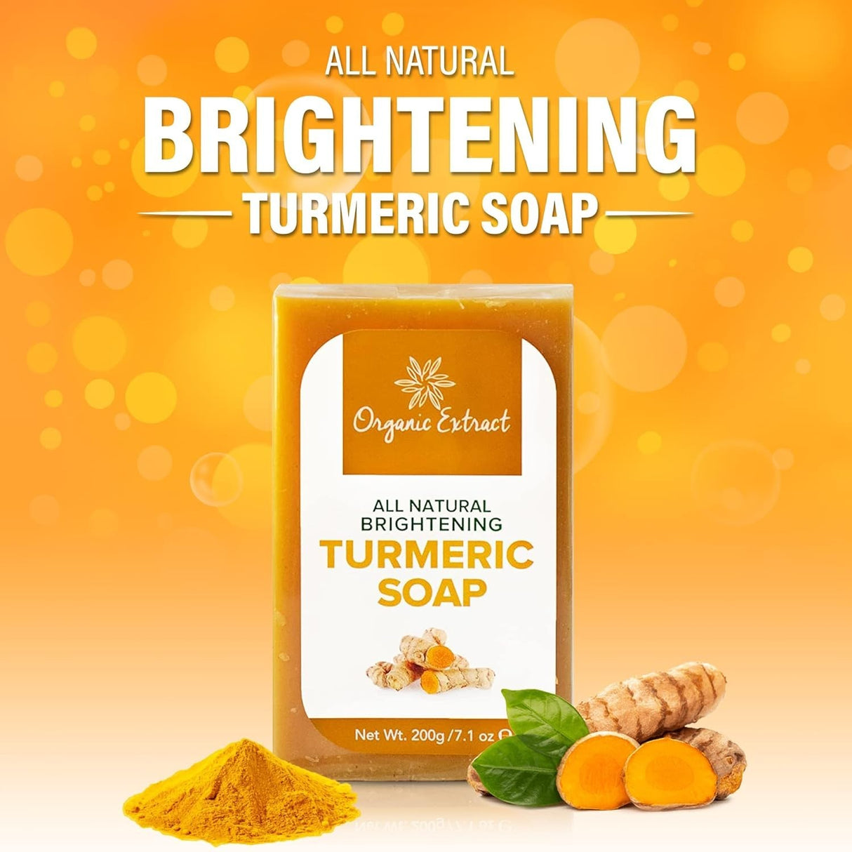 Organic Extract All Natural Brightening Turmeric Soap 7 oz