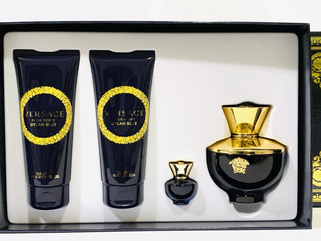 Dylan Blue by Versace Fragrance for Women 4 Piece Gift Set