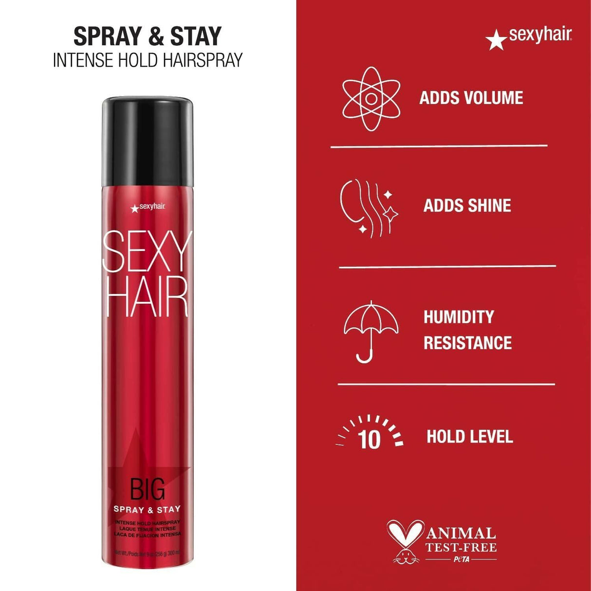 Sexy Hair Big Spray & Stay Intense Hold Hairspray 9 oz