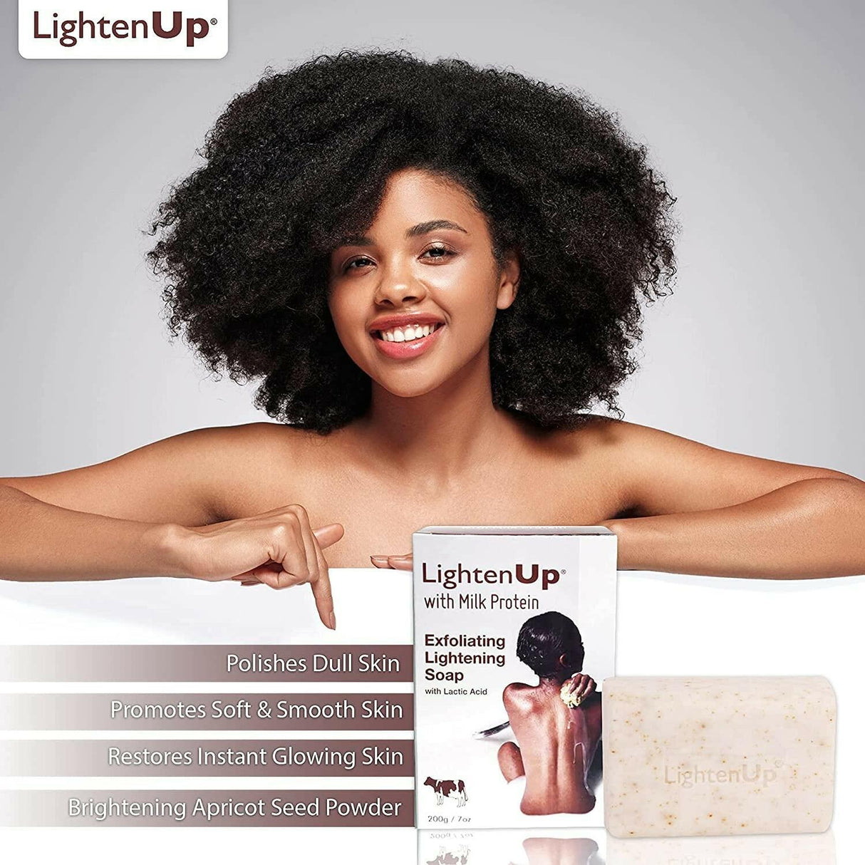 LightenUp Milk Protein Exfoliating Brightening Soap 7 oz