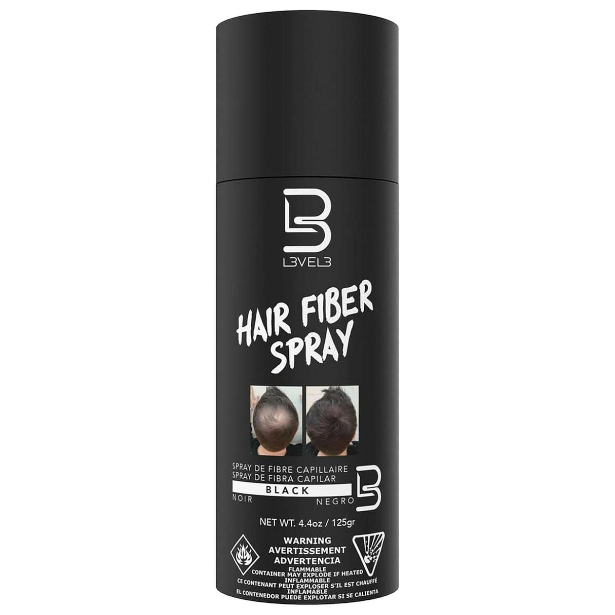 L3VEL3 Black Hair Fiber Spray 4.4 oz