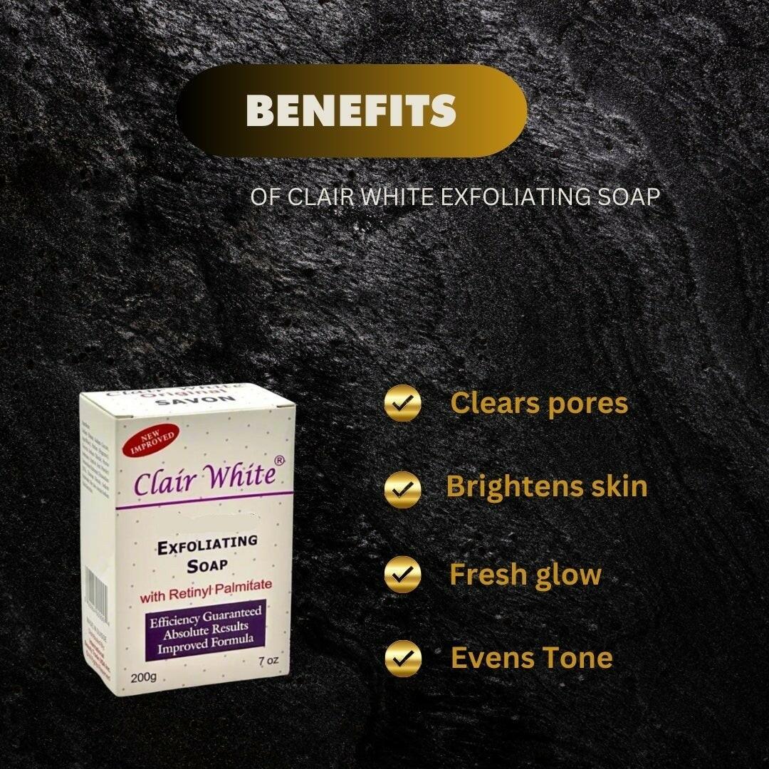 Clair White Rose Extract Brightening Exfoliating Soap 7 oz