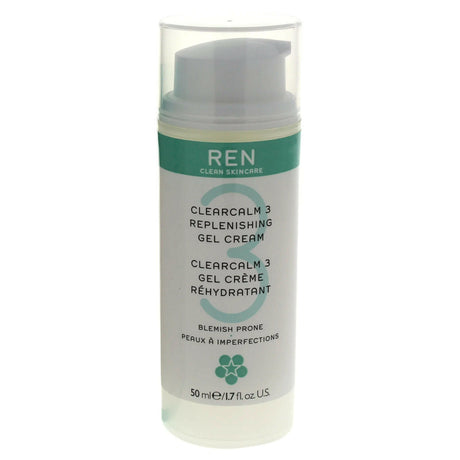 REN Clearcalm 3 Replenishing Gel Cream Blemish Prone 1.7 oz