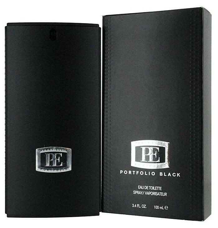 Portfolio Black by Perry Ellis For Men Eau de Toilette Spray 3.4 oz