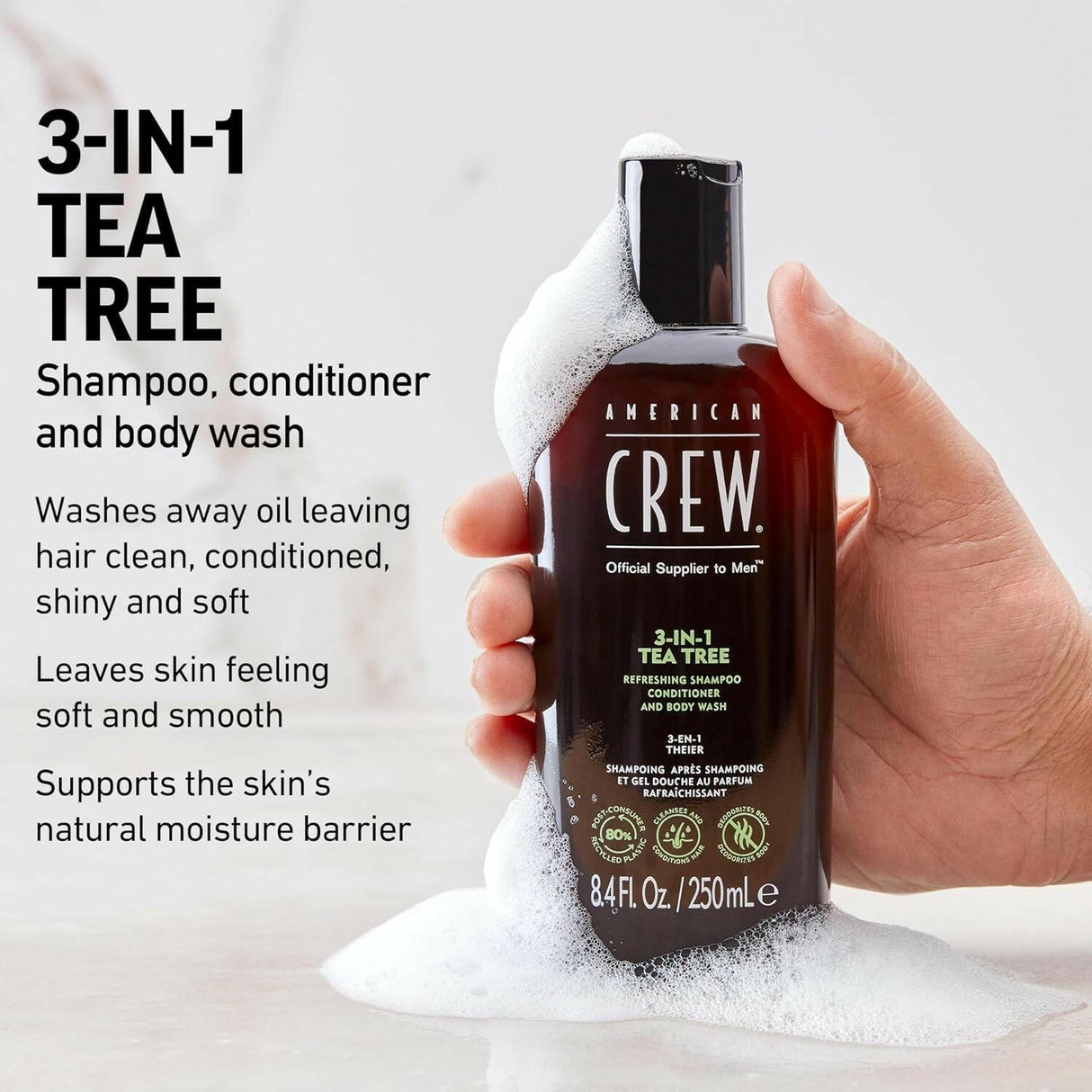 American Crew 3-in-1 Tea Tree Shampoo, Conditioner and Body Wash 33.8 oz