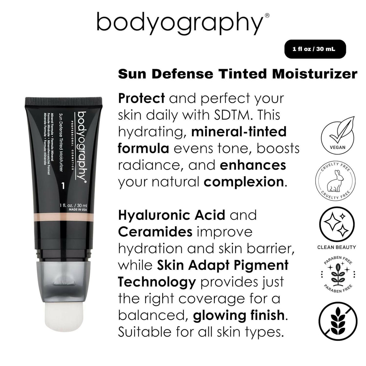 Bodyography Sun Defence Tinted Moisturizer Light 1 oz