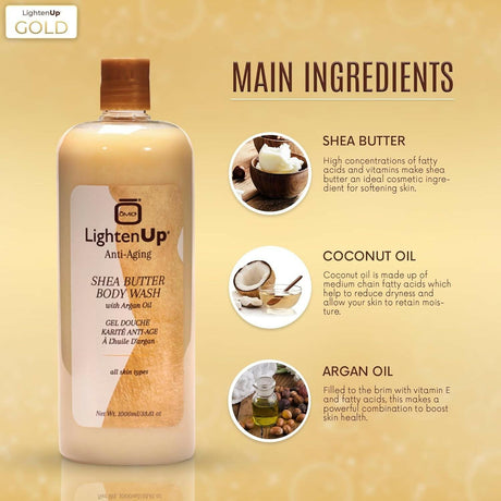 Omic LightenUp Gold Anti-Aging Shea Butter Body Wash 33.8 oz