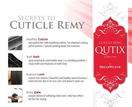 Model Model Qutix Cuticle Remy Yaki Human Hair 12'' Color 2