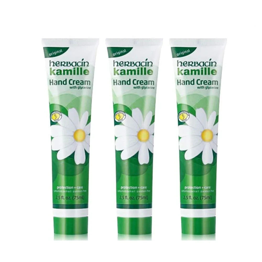 Original Herbacin Kamille Hand Cream Tube 2.5 oz (Pack of 3)