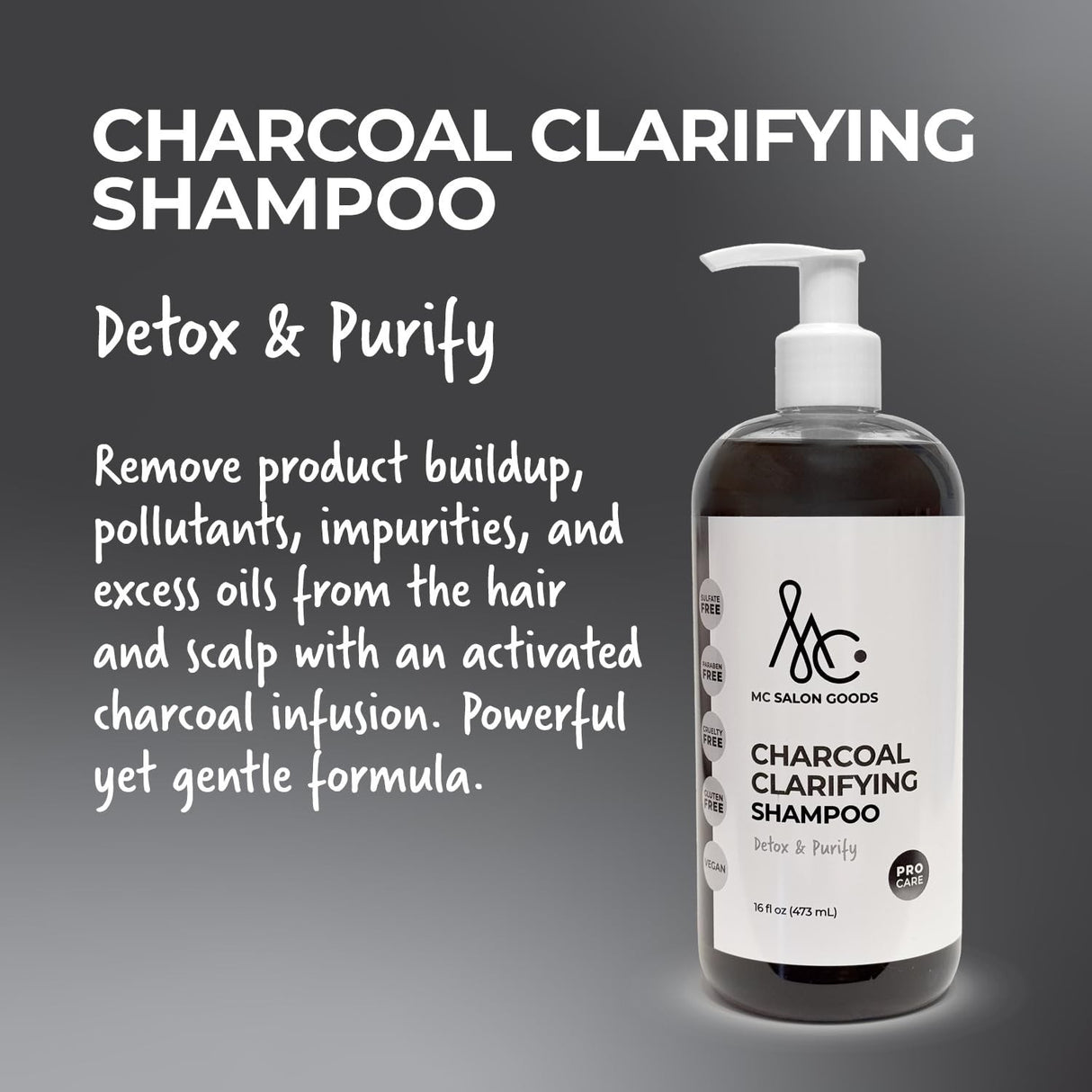 MC Salon Charcoal Clarifying Shampoo 16 oz