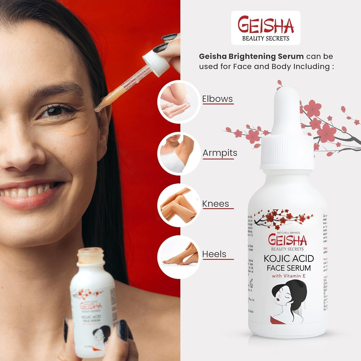 Geisha Beauty Secrets Kojic Acid Face Brightening Serum 1 oz