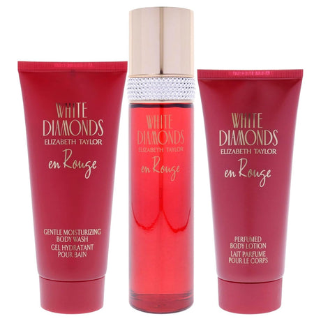 White Diamonds en Rouge by Elizabeth Taylor Fragrance for Women 3 Piece Gift Set