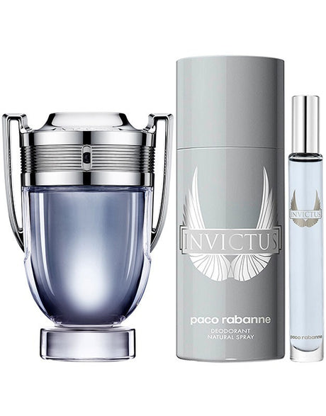 Paco Rabanne Invictus Fragrance for Men 3 Piece Gift Set