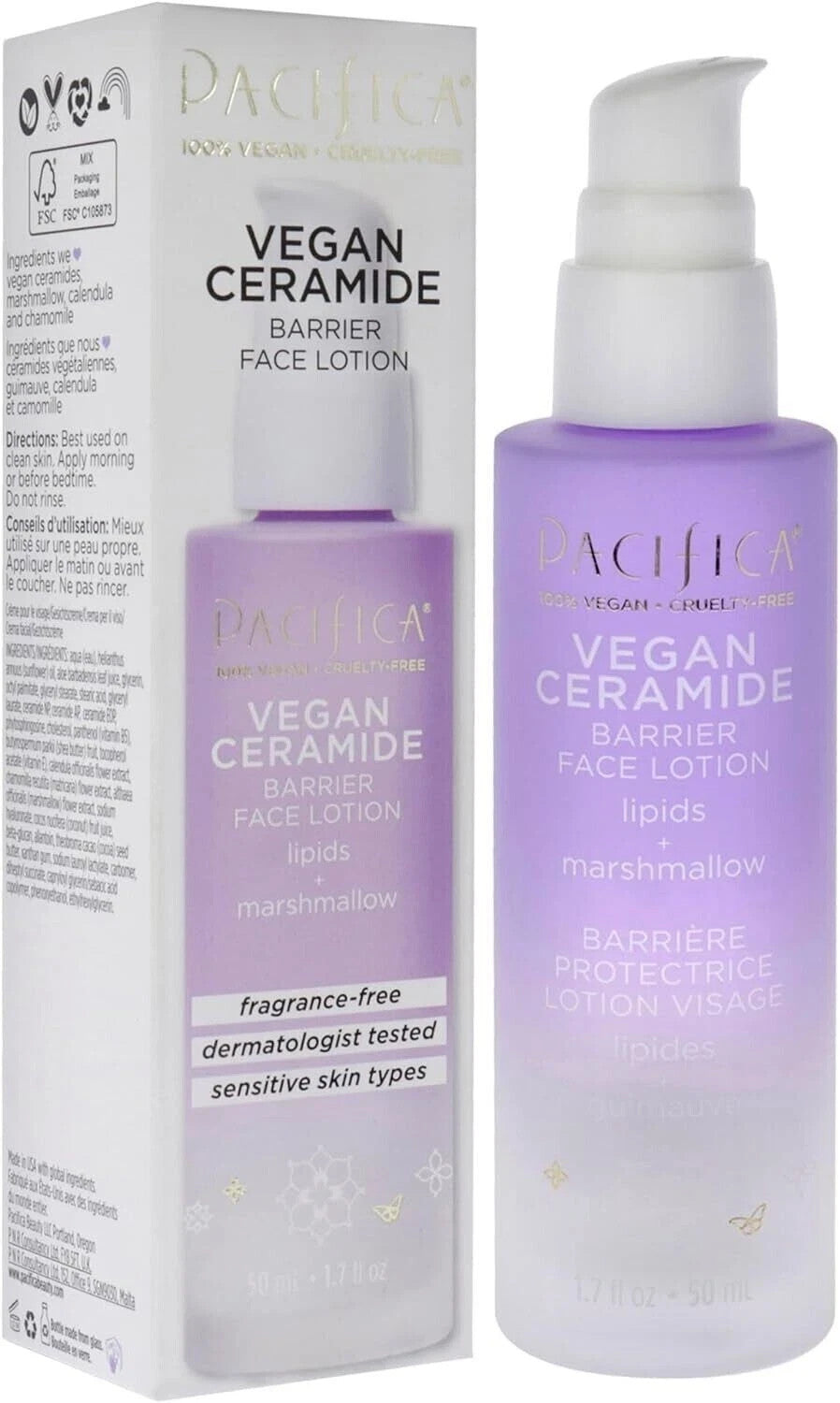 Pacifica Vegan Ceramide Barrier Face Lotion 1.7 oz