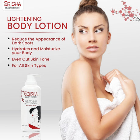 Geisha Beauty Secrets Kojic Acid Skin Brightening Body Lotion 13.5 oz