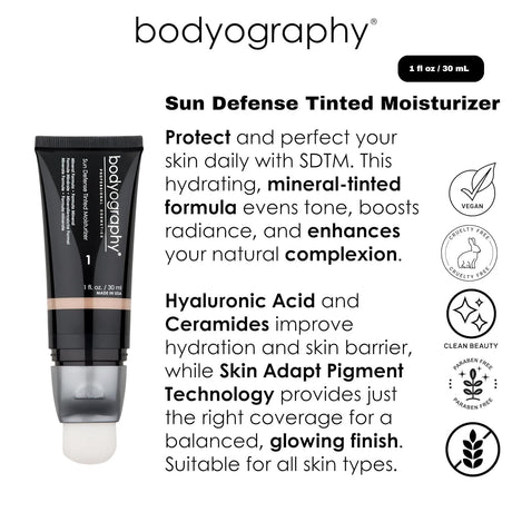 Bodyography Sun Defence Tinted Moisturizer Light 1 oz