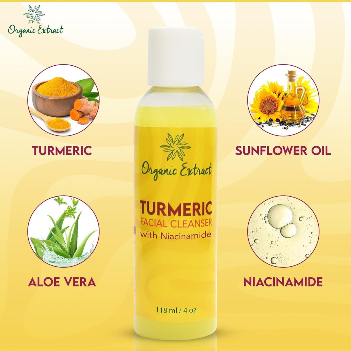 Organic Extract Turmeric Facial Cleanser 4 oz