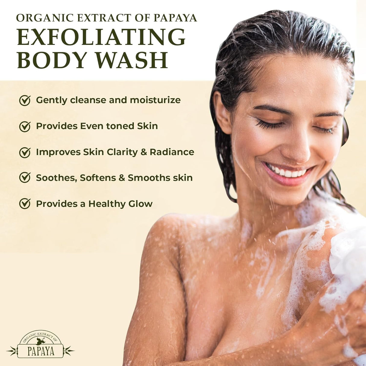 Organic Extract of Papaya Exfoliating Shea Butter Body Scrub 33.8 oz