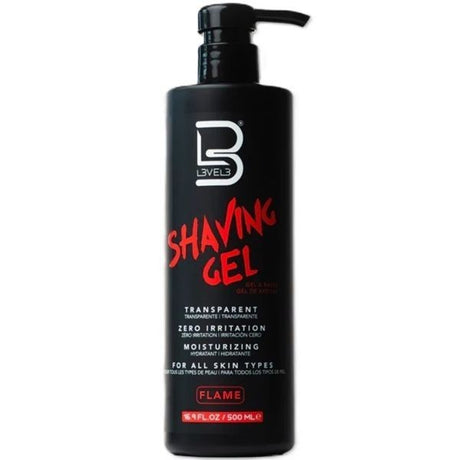 L3VEL3 Flame Shaving Gel Transparent 16.9 oz