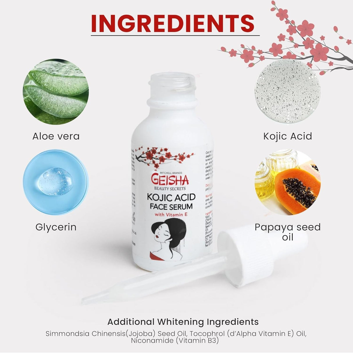 Geisha Beauty Secrets Kojic Acid Face Brightening Serum 1 oz