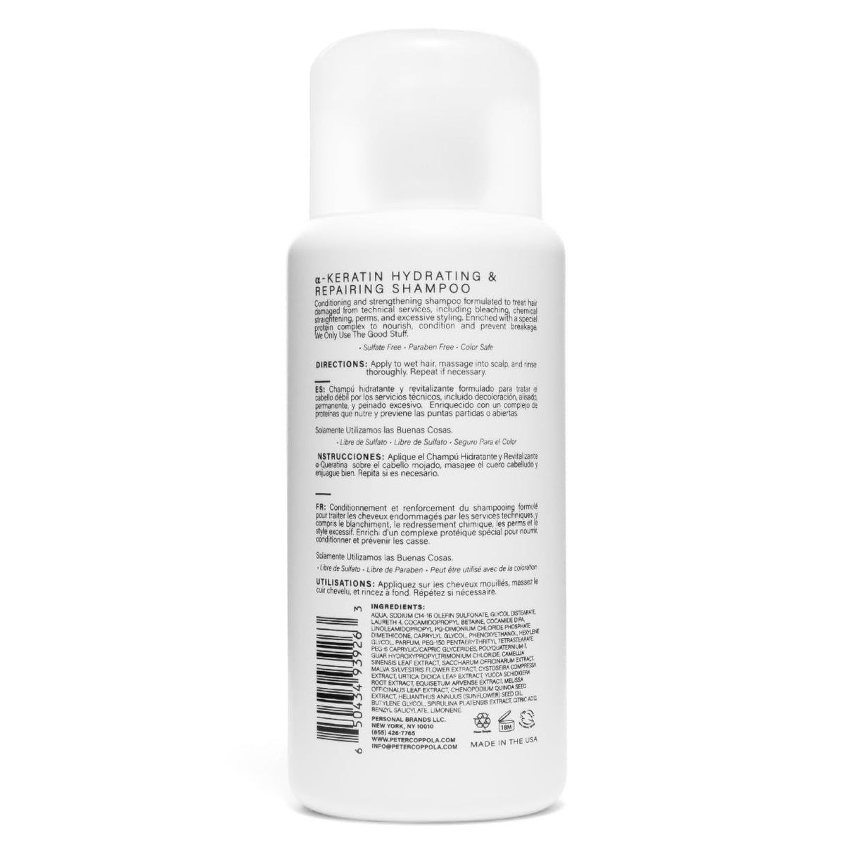 Peter Coppola a-Keratin Hydrating & Repairing Shampoo 10 oz