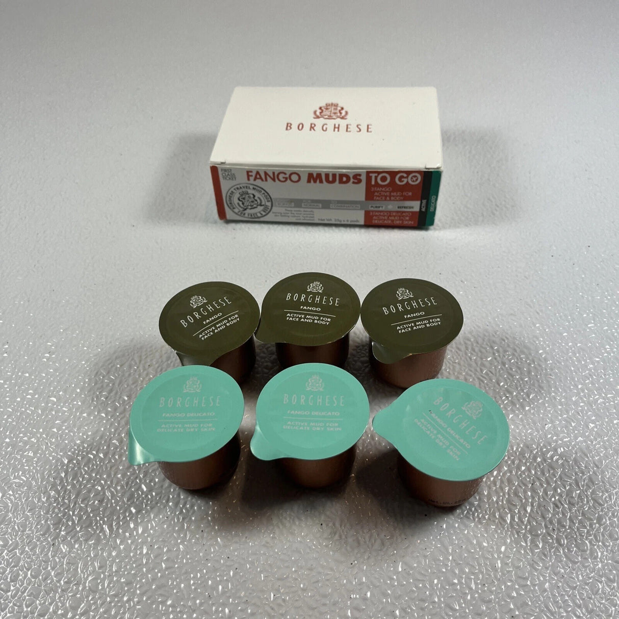 Borghese Fango Mud To Go 6 Pods - (3 Face & Body And 3 Delicate Dry Skin)