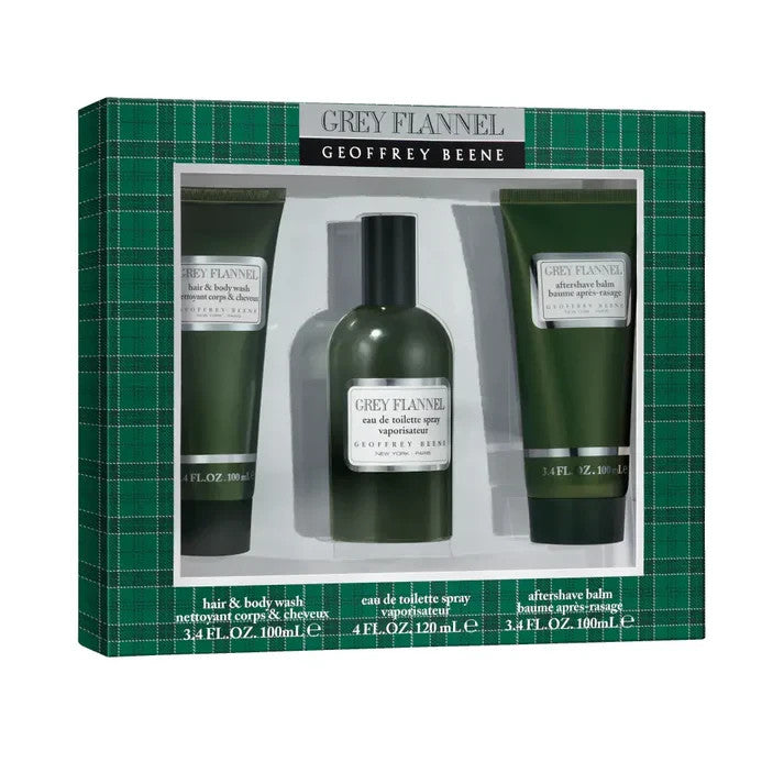 Grey Flannel by Geoffrey Beene Fragrance for Men 3 Piece Gift Set