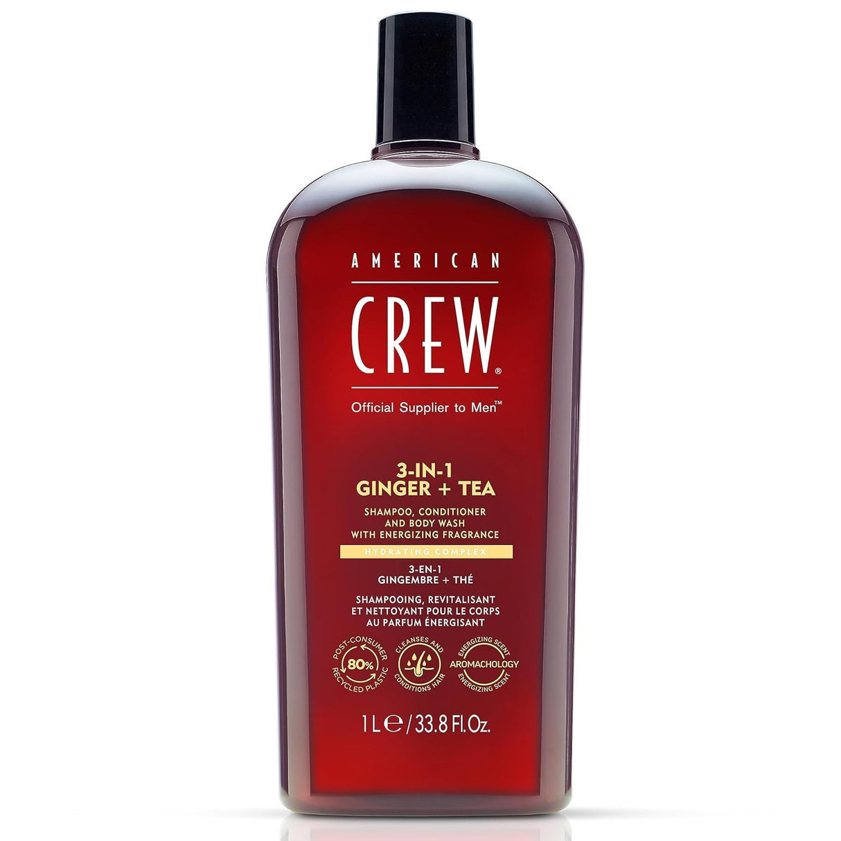 American Crew 3-in-1 Ginger +Tea Shampoo, Conditioner and Body Wash 33.8 oz