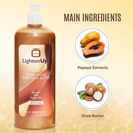 Omic LightenUp Plus Exfoliating Body Wash with Shea Butter 33.8 oz