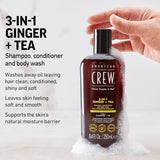 American Crew 3-in-1 Ginger +Tea Shampoo, Conditioner and Body Wash 33.8 oz