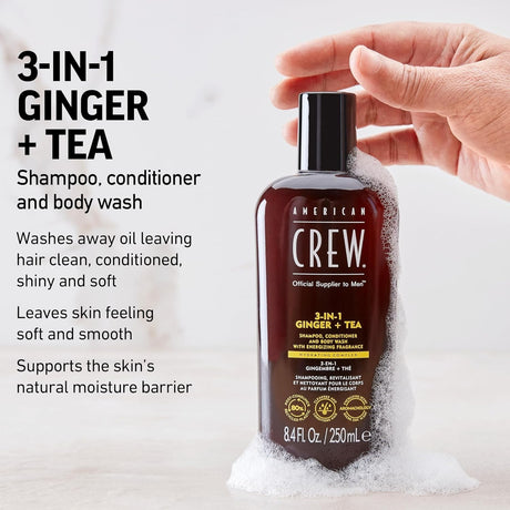 American Crew 3-in-1 Ginger +Tea Shampoo, Conditioner and Body Wash 33.8 oz