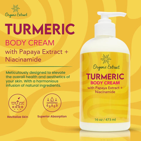 Organic Extract Turmeric Body Cream 16 oz