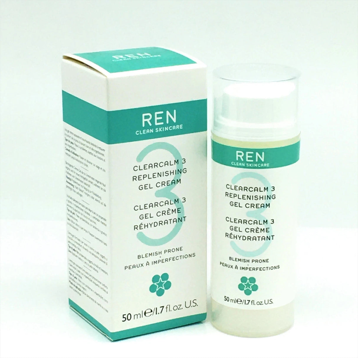 REN Clearcalm 3 Replenishing Gel Cream Blemish Prone 1.7 oz
