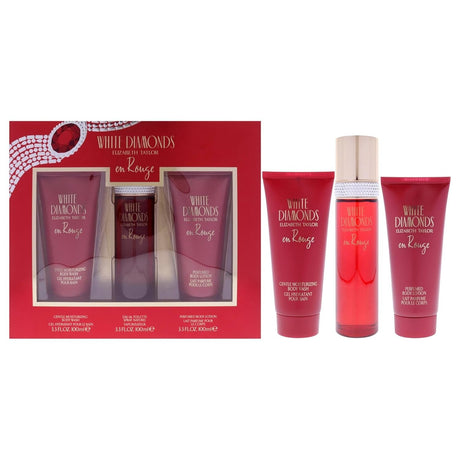 White Diamonds en Rouge by Elizabeth Taylor Fragrance for Women 3 Piece Gift Set